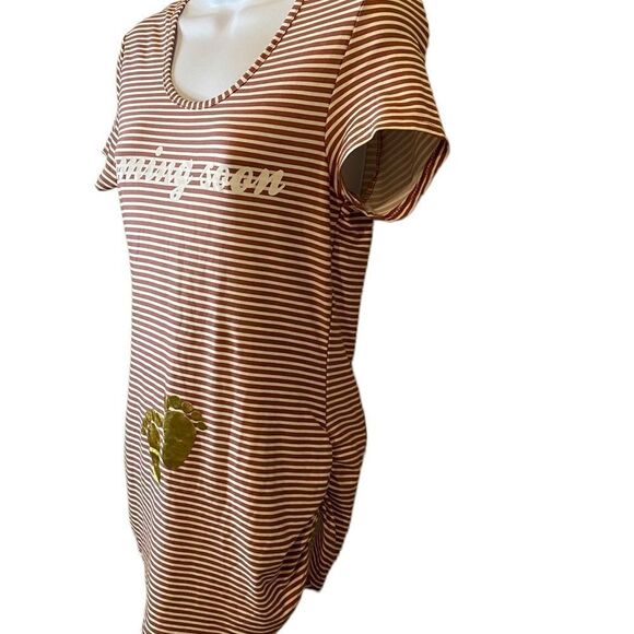 Violet & Ruby Maternity Coming Soon Tee Short Sleeve Double Rouched Sides Size M - Picture 7 of 12